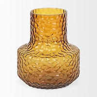 Jolene Short Amber Glass Vase