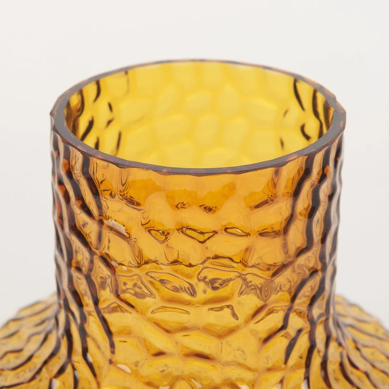 Jolene Short Amber Glass Vase