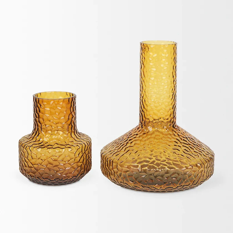 Jolene Tall Amber Glass Vase