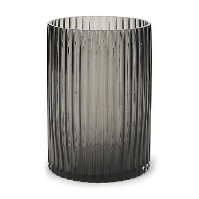 Dawn Short Smokey Black Glass Vase