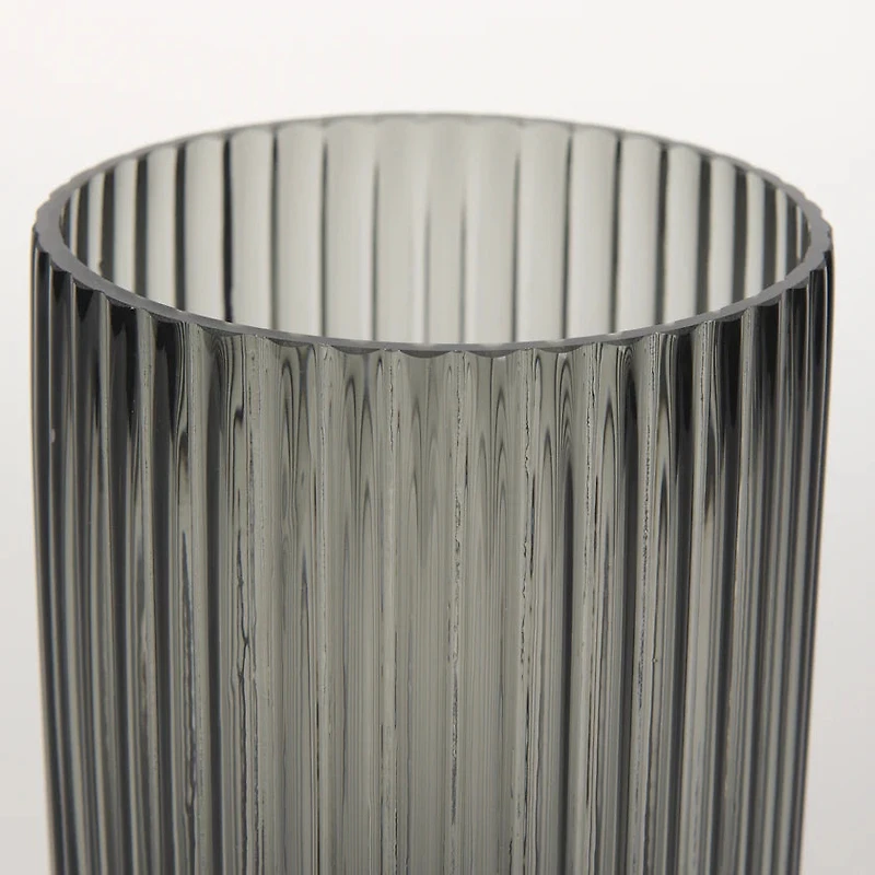 Dawn Short Smokey Black Glass Vase