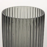 Dawn Short Smokey Black Glass Vase
