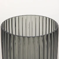 Dawn Short Smokey Black Glass Vase