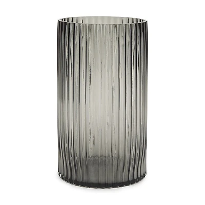 Dawn Tall Smokey Black Glass Vase