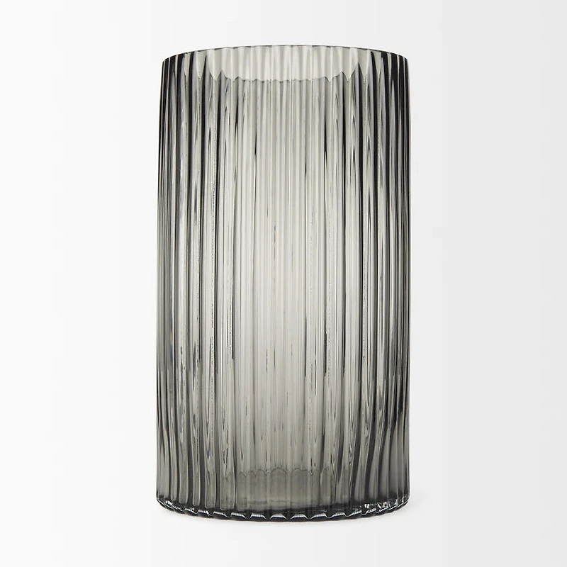 Dawn Tall Smokey Black Glass Vase