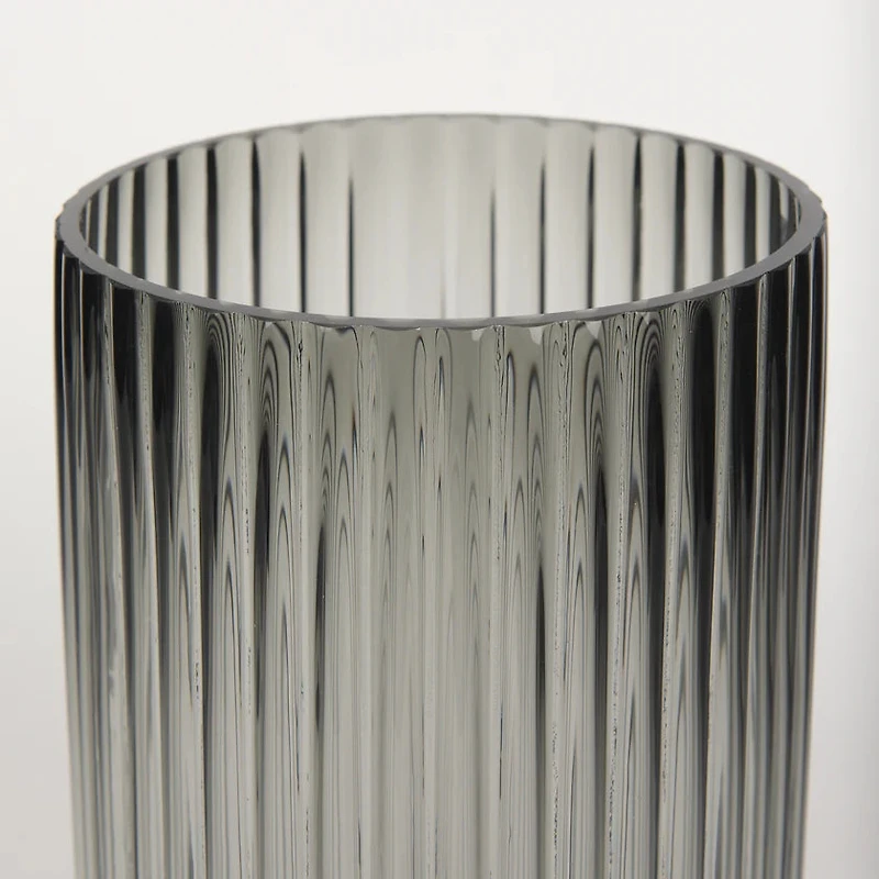 Dawn Tall Smokey Black Glass Vase