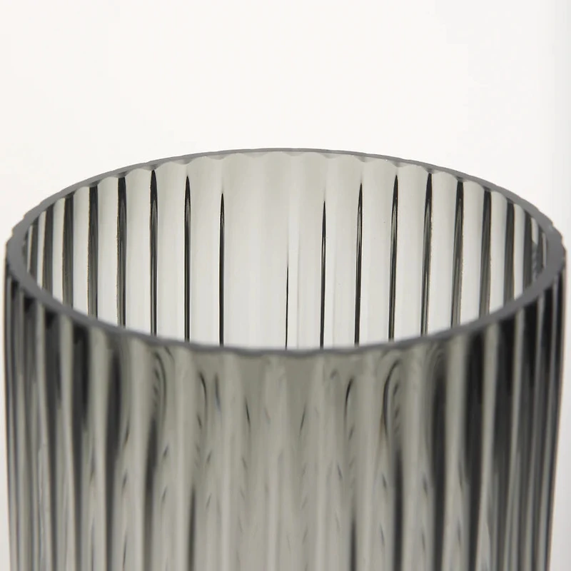 Dawn Tall Smokey Black Glass Vase