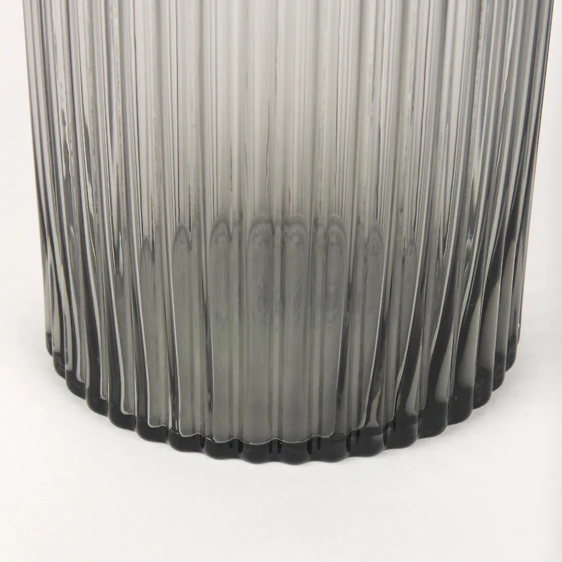 Dawn Tall Smokey Black Glass Vase