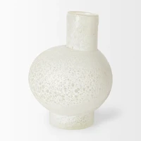 Heket Short White Glass Vase