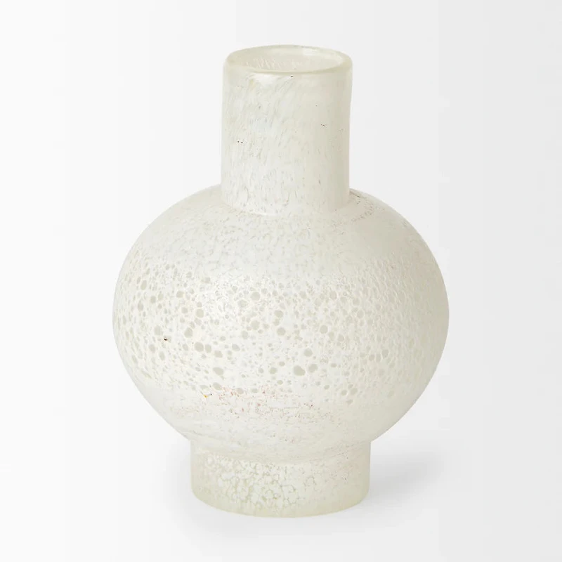 Heket Short White Glass Vase