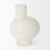 Heket Short White Glass Vase