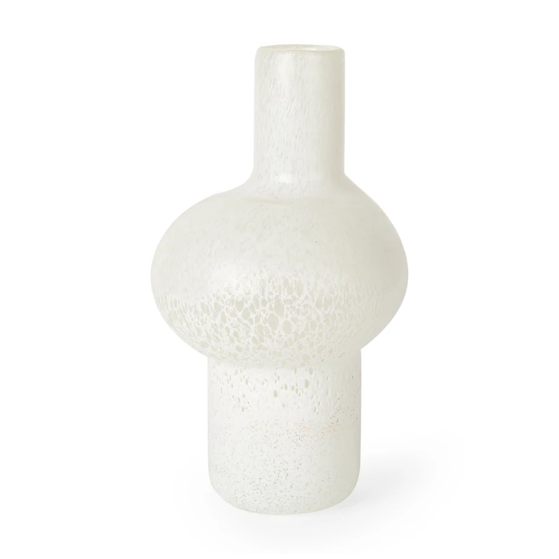 Heket Tall White Glass Vase