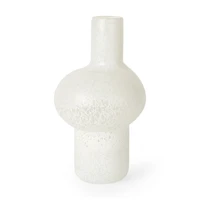 Heket Tall White Glass Vase