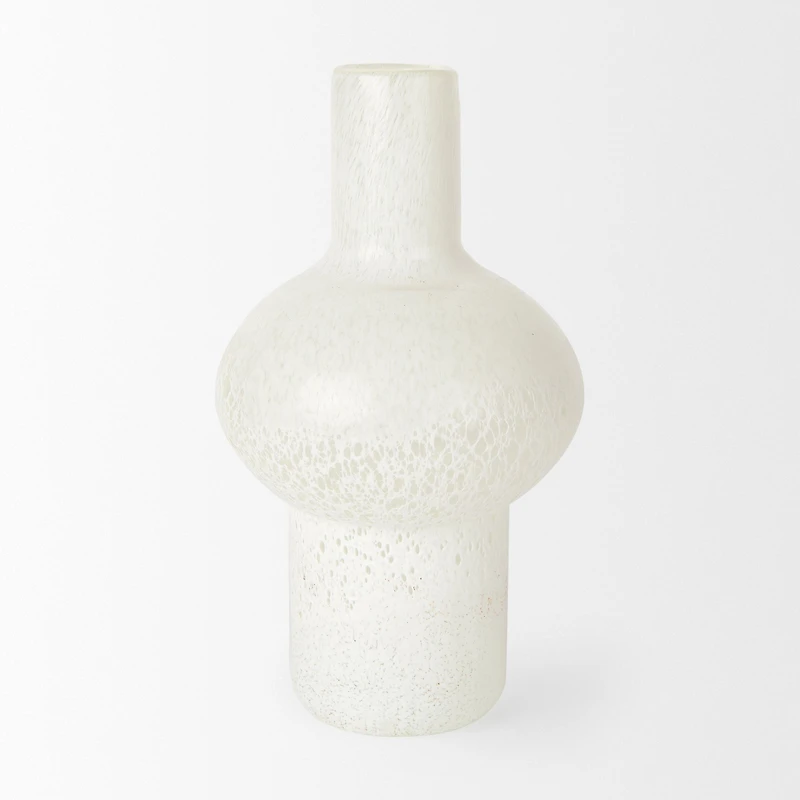Heket Tall White Glass Vase