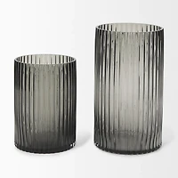Dawn Tall Smokey Black Glass Vase