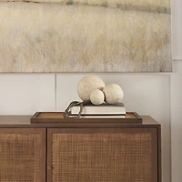 Sunita Set of 3 Beige Paper Mache Orbs