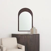 Celeste Dark Brown Wood Arched Mirror