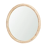 Roan Light Brown Wood Beaded Wall Mirror