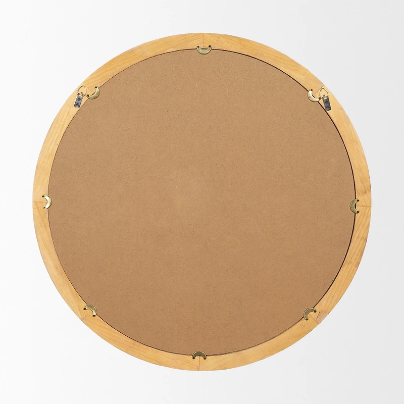Roan Light Brown Wood Beaded Wall Mirror
