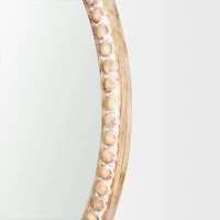 Roan Light Brown Wood Beaded Wall Mirror