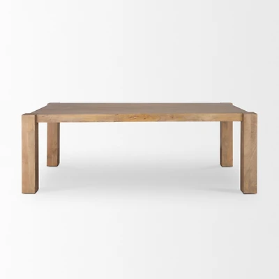 Beth Light Brown Wood Rectangular Dining Table