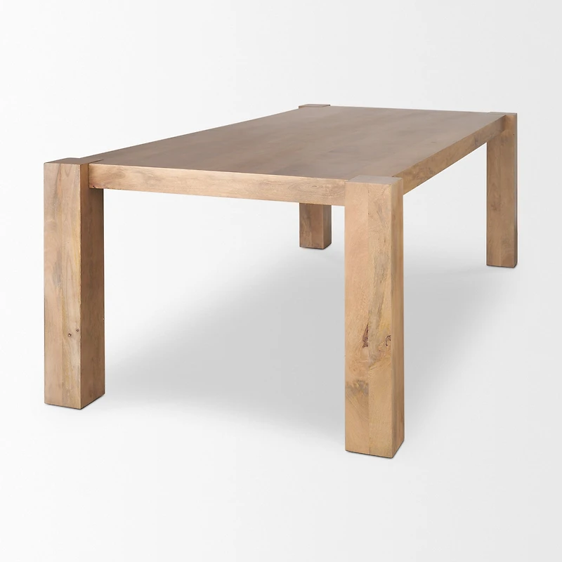 Beth Light Brown Wood Rectangular Dining Table