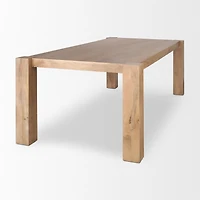 Beth Light Brown Wood Rectangular Dining Table