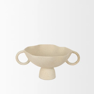 Radka Beige Textured Metal Decorative Bowl