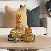 Jolene Short Amber Glass Vase