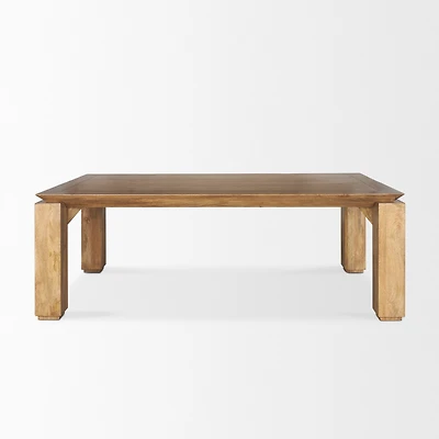 Sapphira Brown Wood Tapered Top Rectangular Dining Table