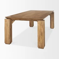 Sapphira Brown Wood Tapered Top Rectangular Dining Table