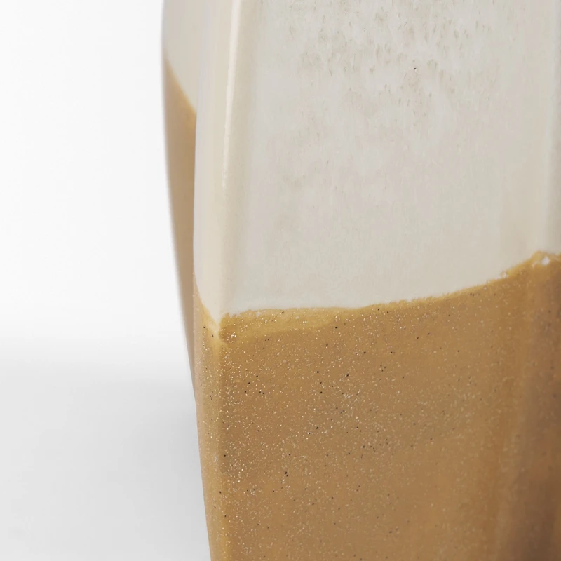 Vania Large Off White w/ Tan Textured Ceramic Vase