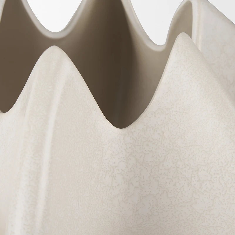 Ulrich Sculptural Cream Glazed Ceramic Vase