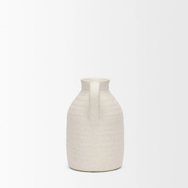 Tyrus Medium Textured Matte White w/ Speckling Ceramic Vase