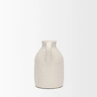 Tyrus Medium Textured Matte White w/ Speckling Ceramic Vase