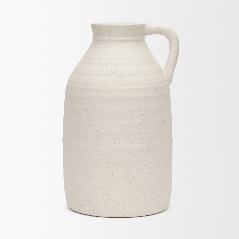 Tyrus Large Textured Matte White w/ Speckling Ceramic Vase