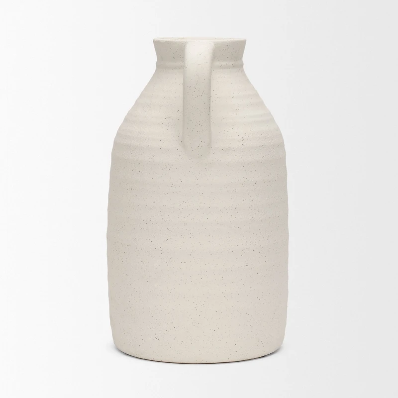 Tyrus Large Textured Matte White w/ Speckling Ceramic Vase