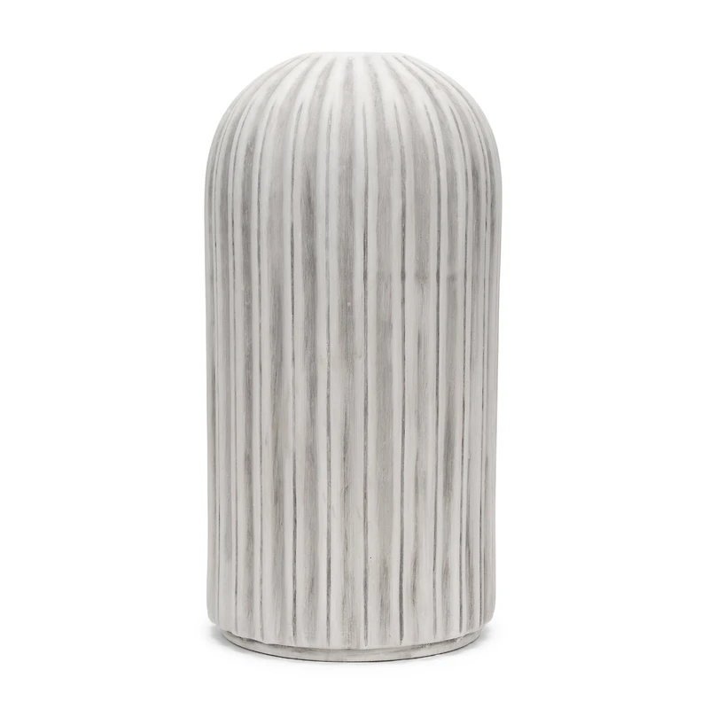 Ummi Tall Off White w/ Gray-Brown Antiquing Ceramic Floor Vase