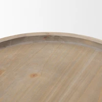 Virve Round Light Brown Wood w/ Gray Wash Wooden Trays