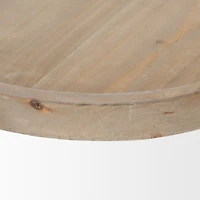 Virve Round Light Brown Wood w/ Gray Wash Wooden Trays