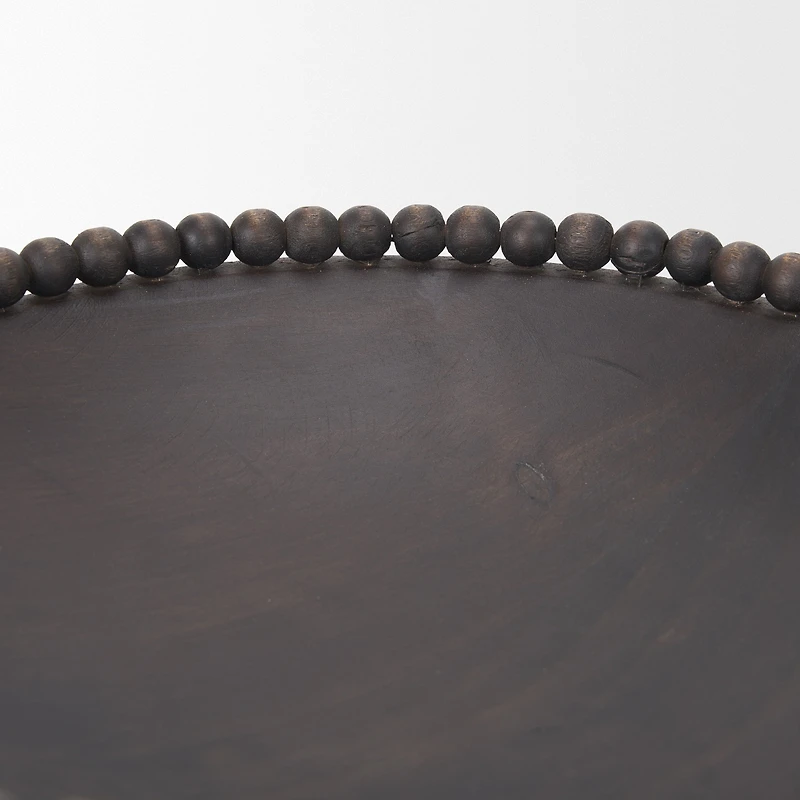 Wendell Dark Brown Wood w/ Wood Beads Round Bowls