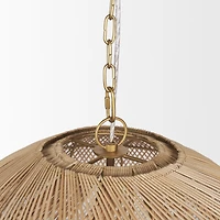 Thad 4-Light Natural Woven Rattan Foyer Chandelier