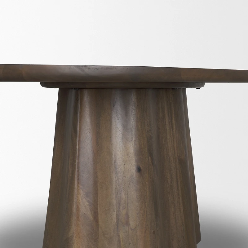 Jovani 94" Solid Dark Brown Mango Wood Oval Dining Table