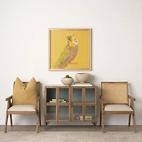 Donna Light Brown Wood Cane-Back w/ Beige Upholstered Seat Dining Chair