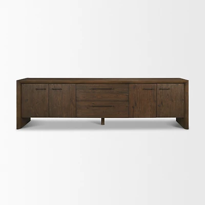 Belford 94" Dark Brown Oak Wood Media Console