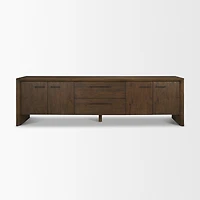 Belford 94" Dark Brown Oak Wood Media Console