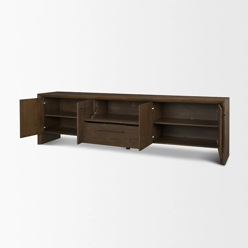Belford 94" Dark Brown Oak Wood Media Console