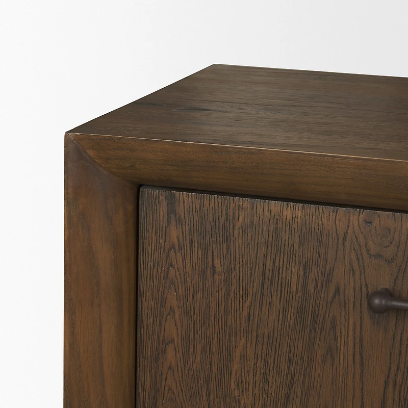 Belford 94" Dark Brown Oak Wood Media Console