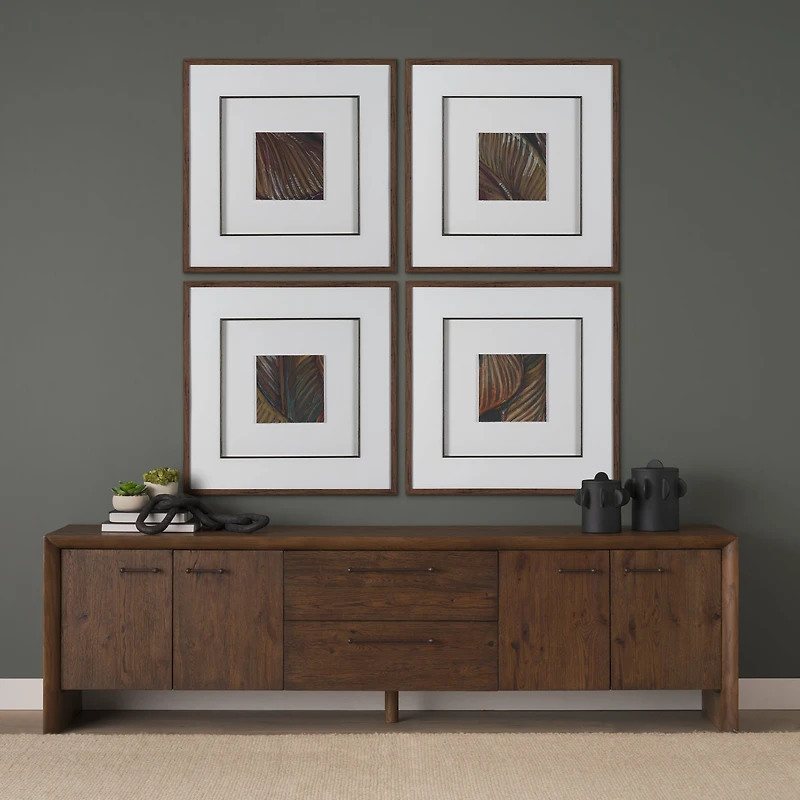 Belford 94" Dark Brown Oak Wood Media Console