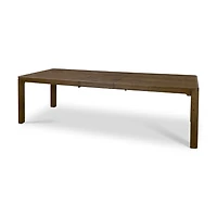 Kendrix 84" Dark Brown Oak Wood Extendable Rectangular Dining Table